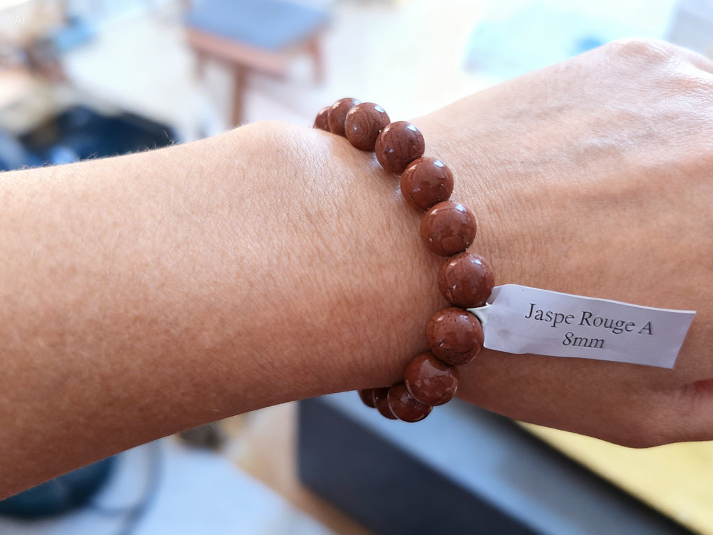 Bracelet 8mm Jaspe Rouge – Force & Équilibre (pierre naturelle)