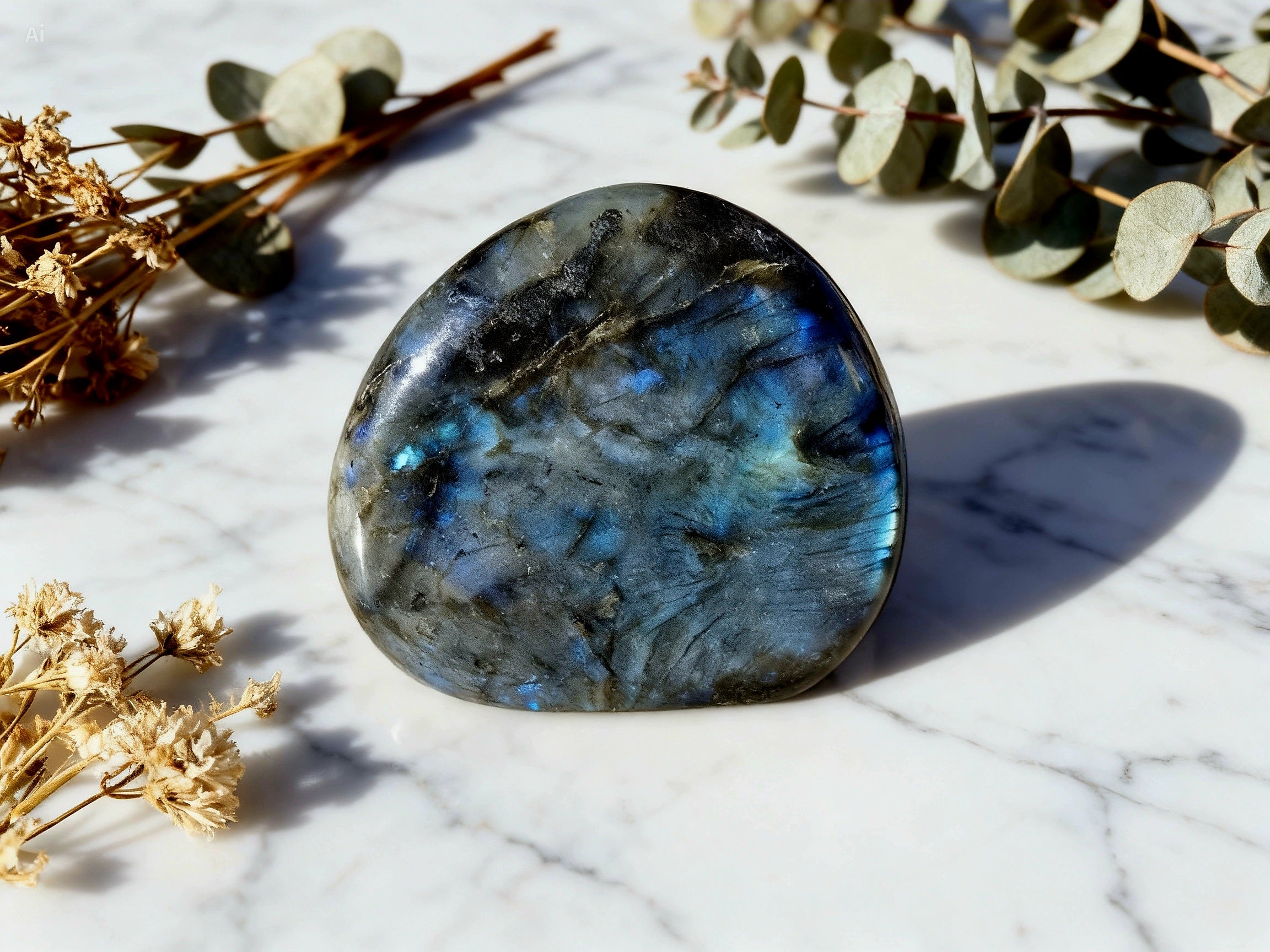 Forme libre labradorite naturelle 437g — protection, intuition & décoration minérale