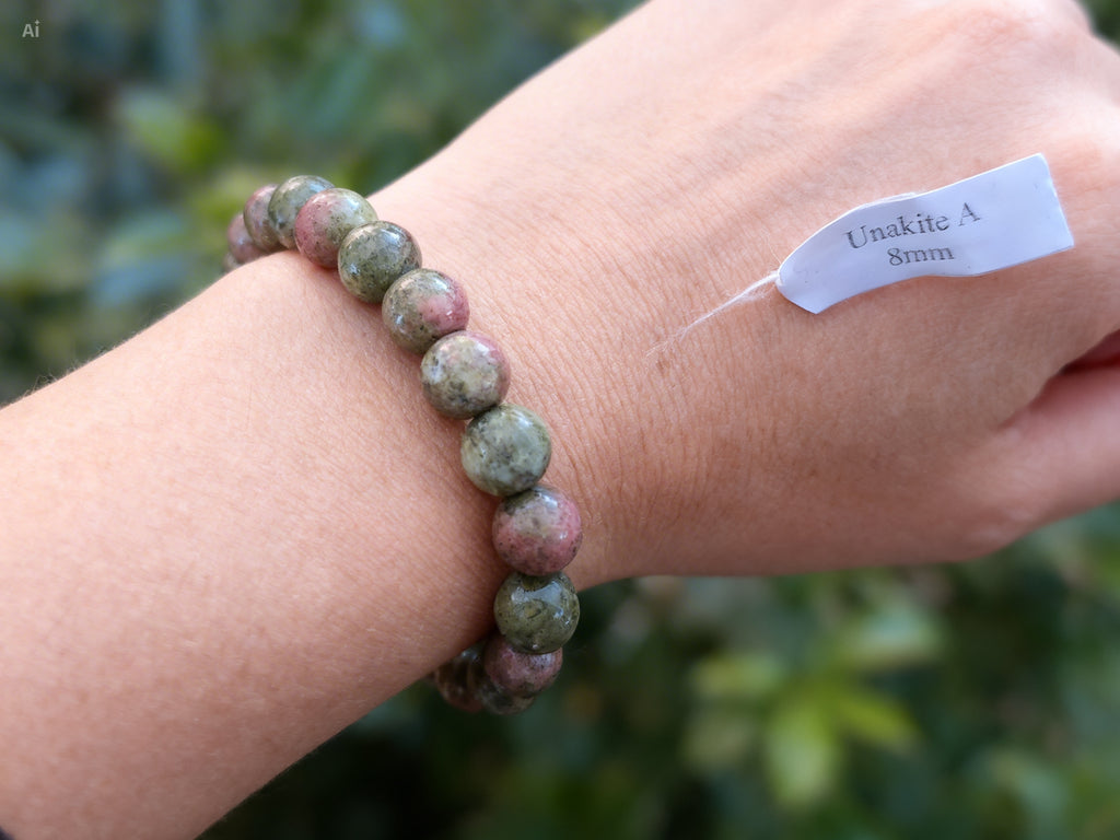 Bracelet  8mm unakite Équilibre émotionnel & Lâcher-prise