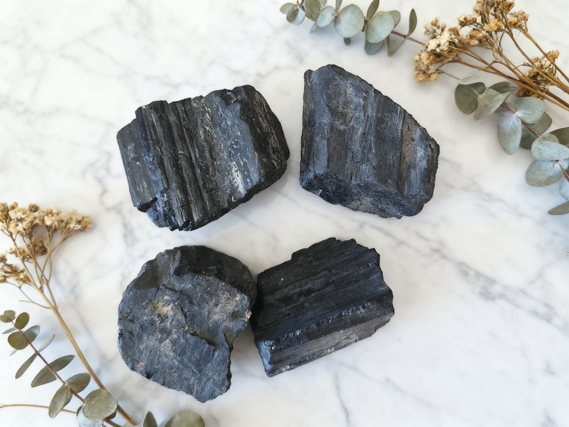 Tourmaline noire brute — protection énergétique puissante | À l'unité ou lot de 4
