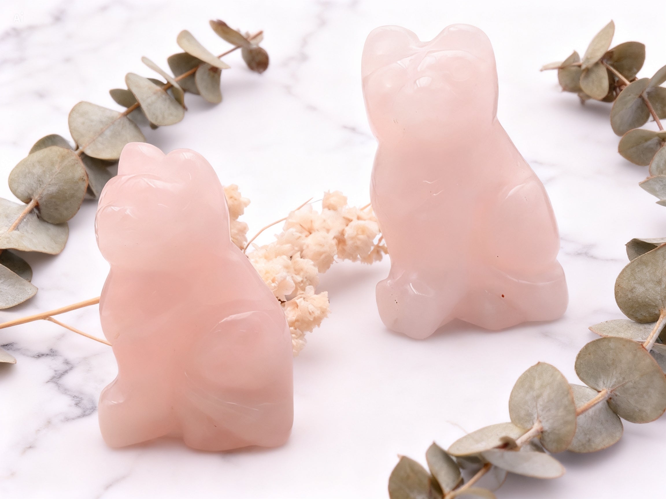 Chat Quartz Rose 50mm- Amour de soi