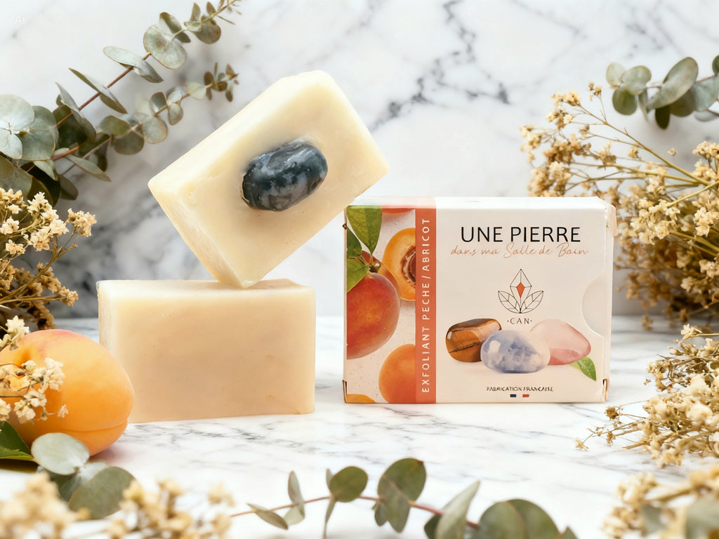 Savon Pêche / Abricot avec pierre naturelle