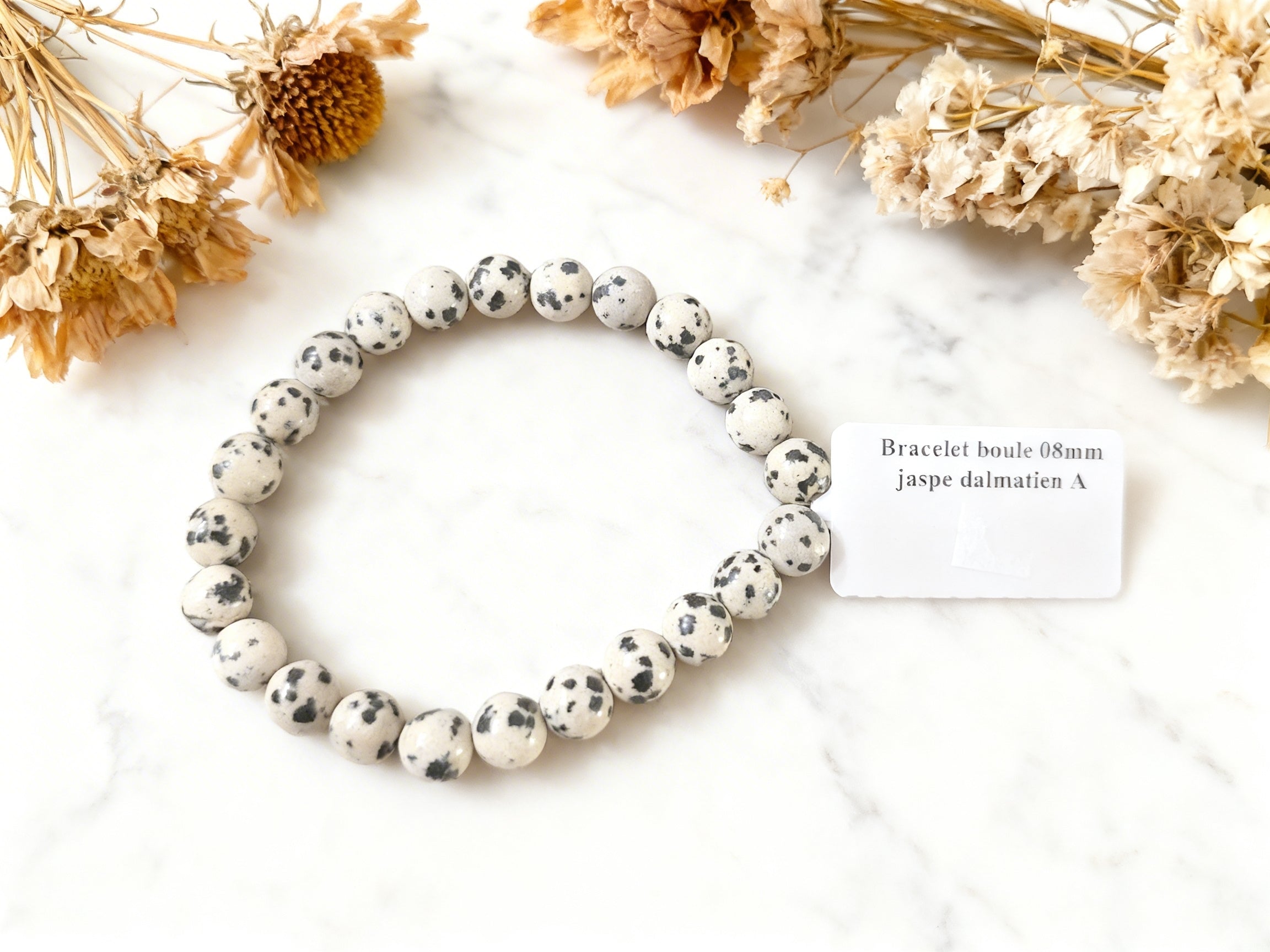 Bracelet Jaspe Dalmatien 8 mm – Joie et ancrage