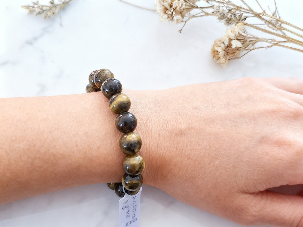 Bracelet 8mm Œil de Tigre – Protection & Force intérieure (pierre naturelle)