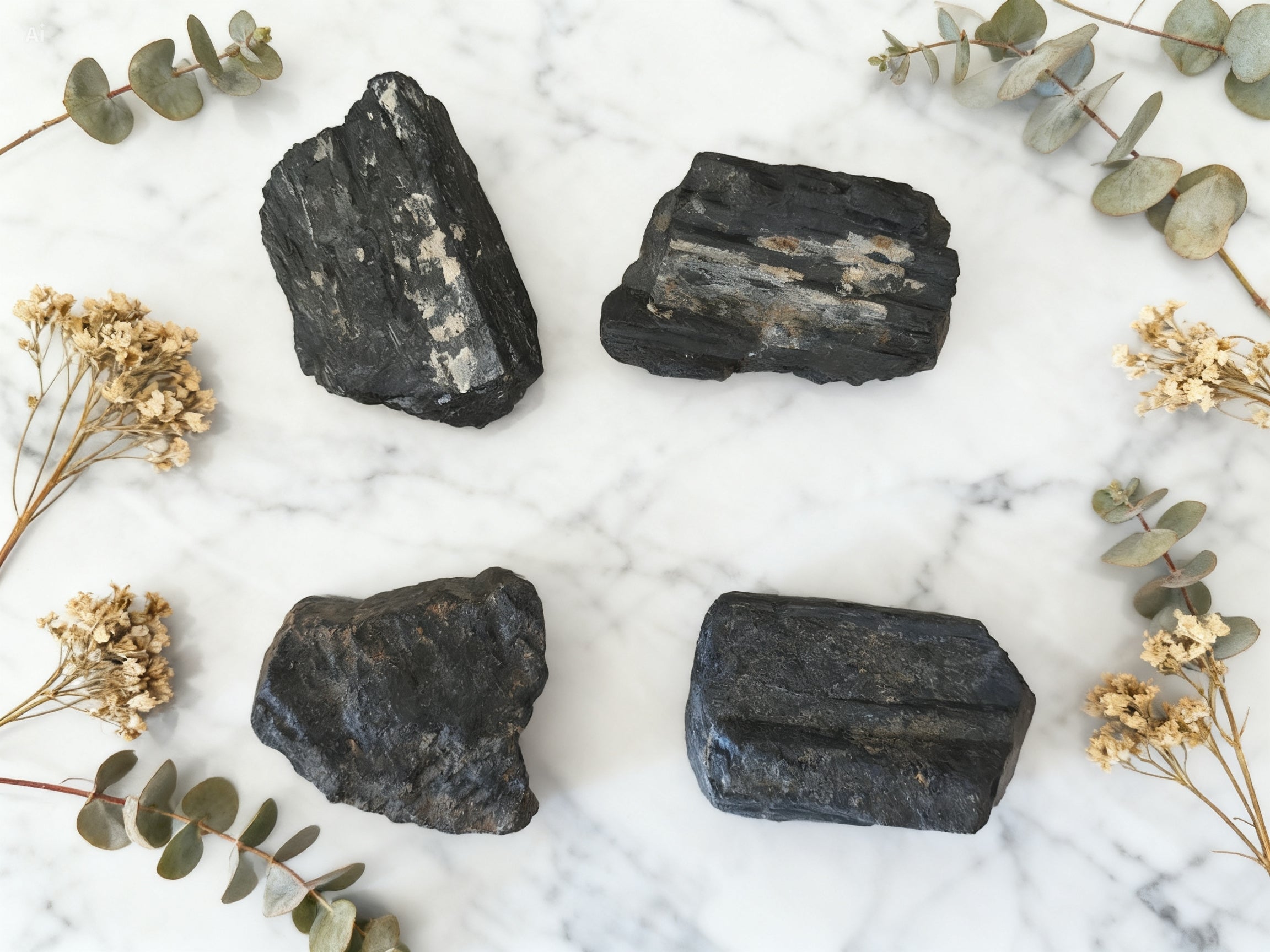 Tourmaline noire brute — protection énergétique puissante | À l'unité ou lot de 4
