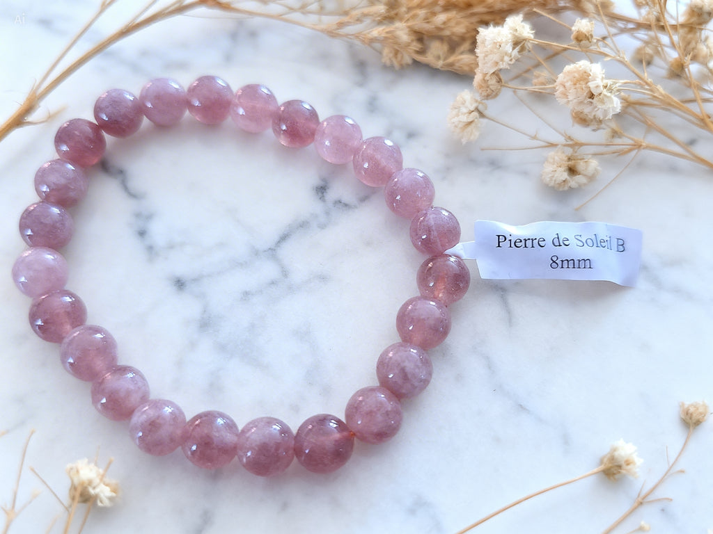 Bracelet  8 mm Pierre de soleil Joie & Énergie positive