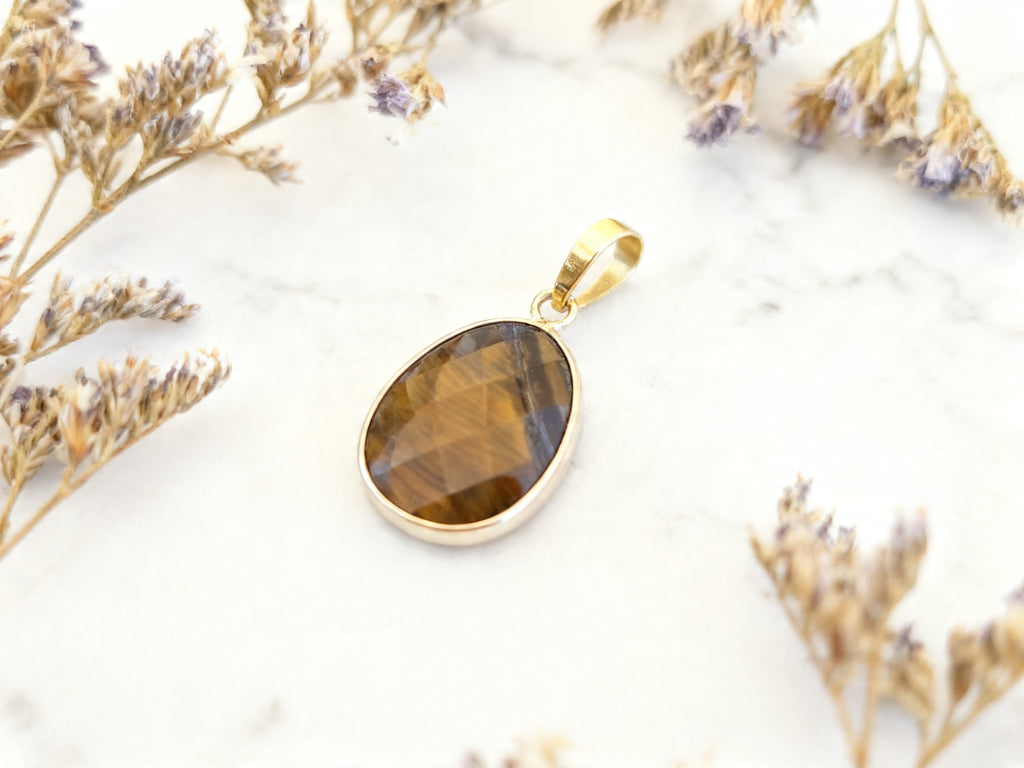 Pendentif serti Œil de Tigre – Protection et confiance en soi