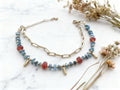 Bracelet Apatite bleue + Cornaline Motivation & Expression personnelle (Pierres naturelles)