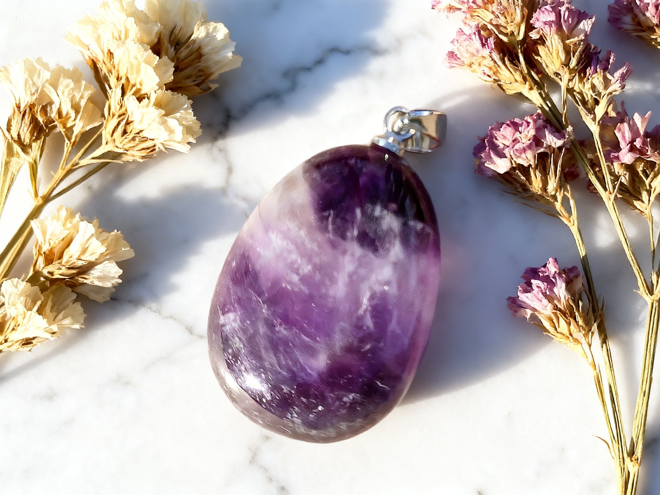 Pendentif Améthyste – Apaisement & Anti-stress (Pierre naturelle)