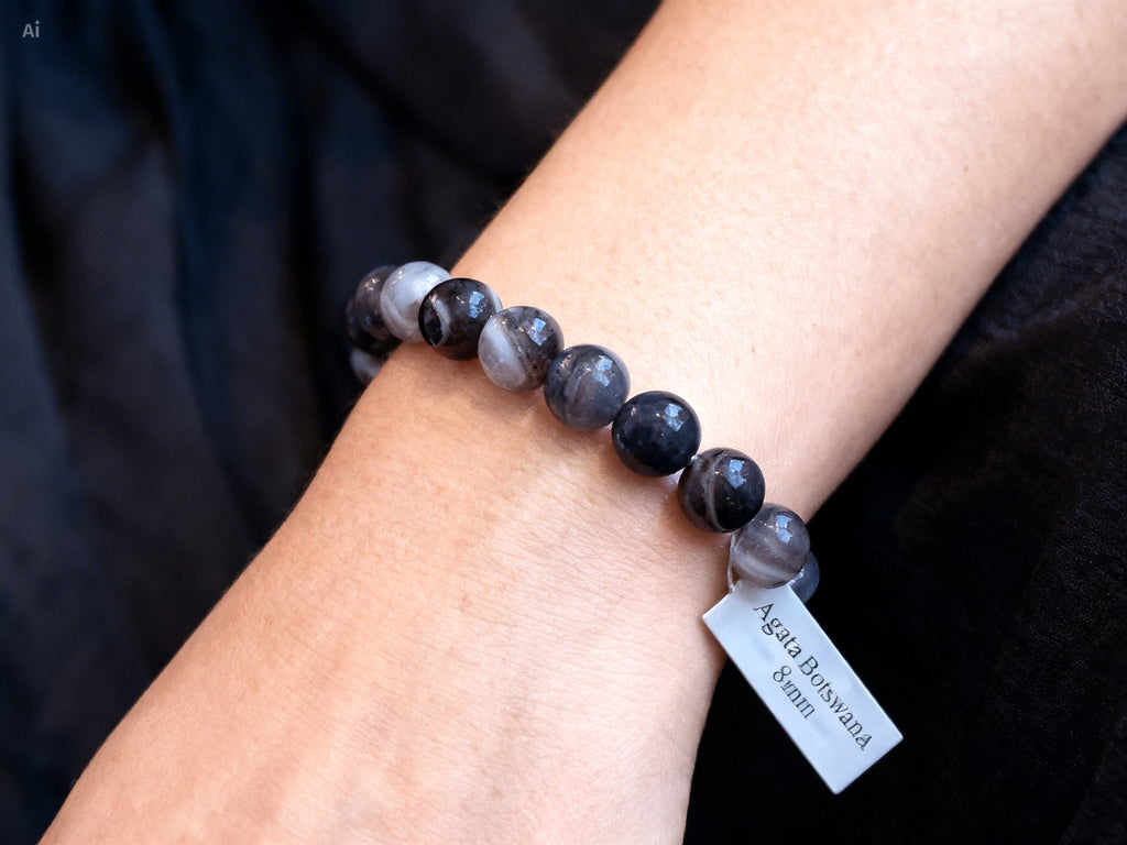 Bracelet 8 mm Agate Botswana Réconfort & Apaisement émotionnel