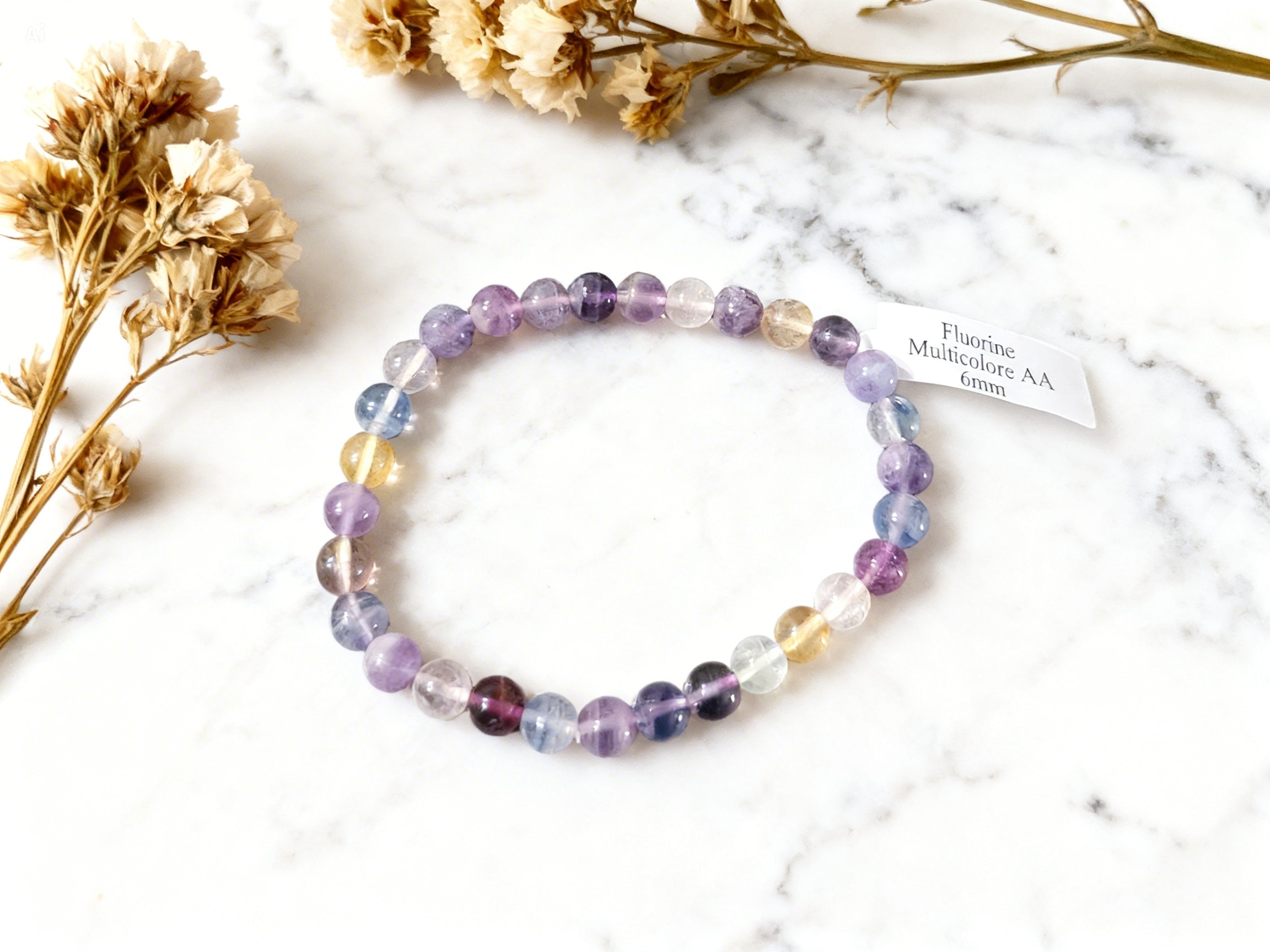 Bracelet Fluorine Multicolore 6 mm – Clarté mentale et harmonie