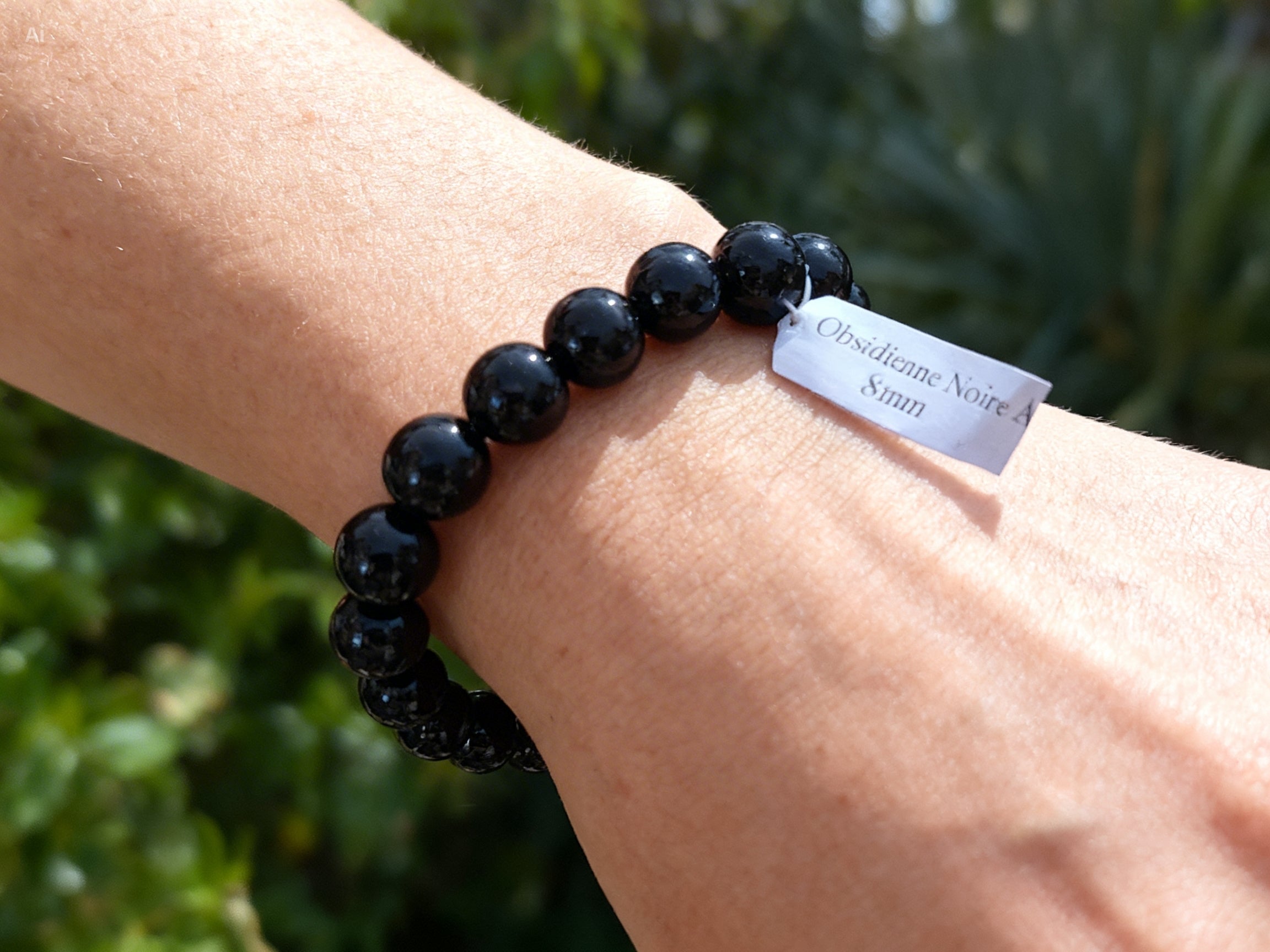 Bracelet 8 mm Obsidienne noire Protection puissante & Ancrage (Pierre naturelle)
