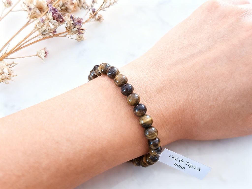 Bracelet 6mm Œil de Tigre – Protection & Force intérieure (pierre naturelle)
