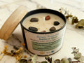 Bougie cire de colza & pierres naturelles