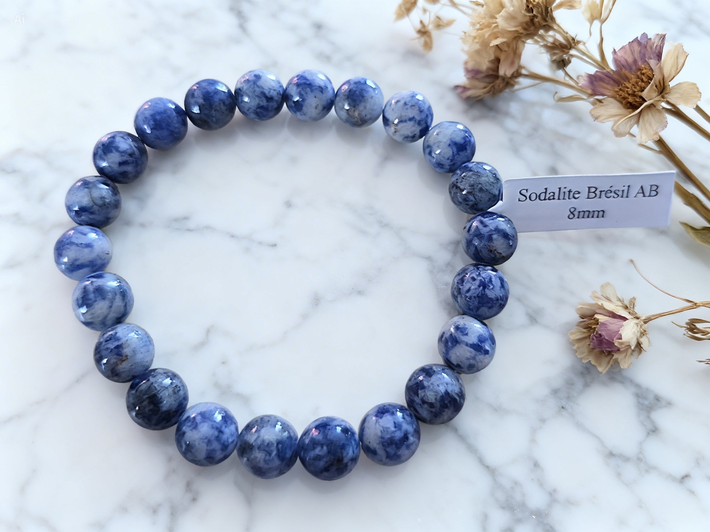 Bracelet 8mm Sodalite – Confiance & Clarté mentale
