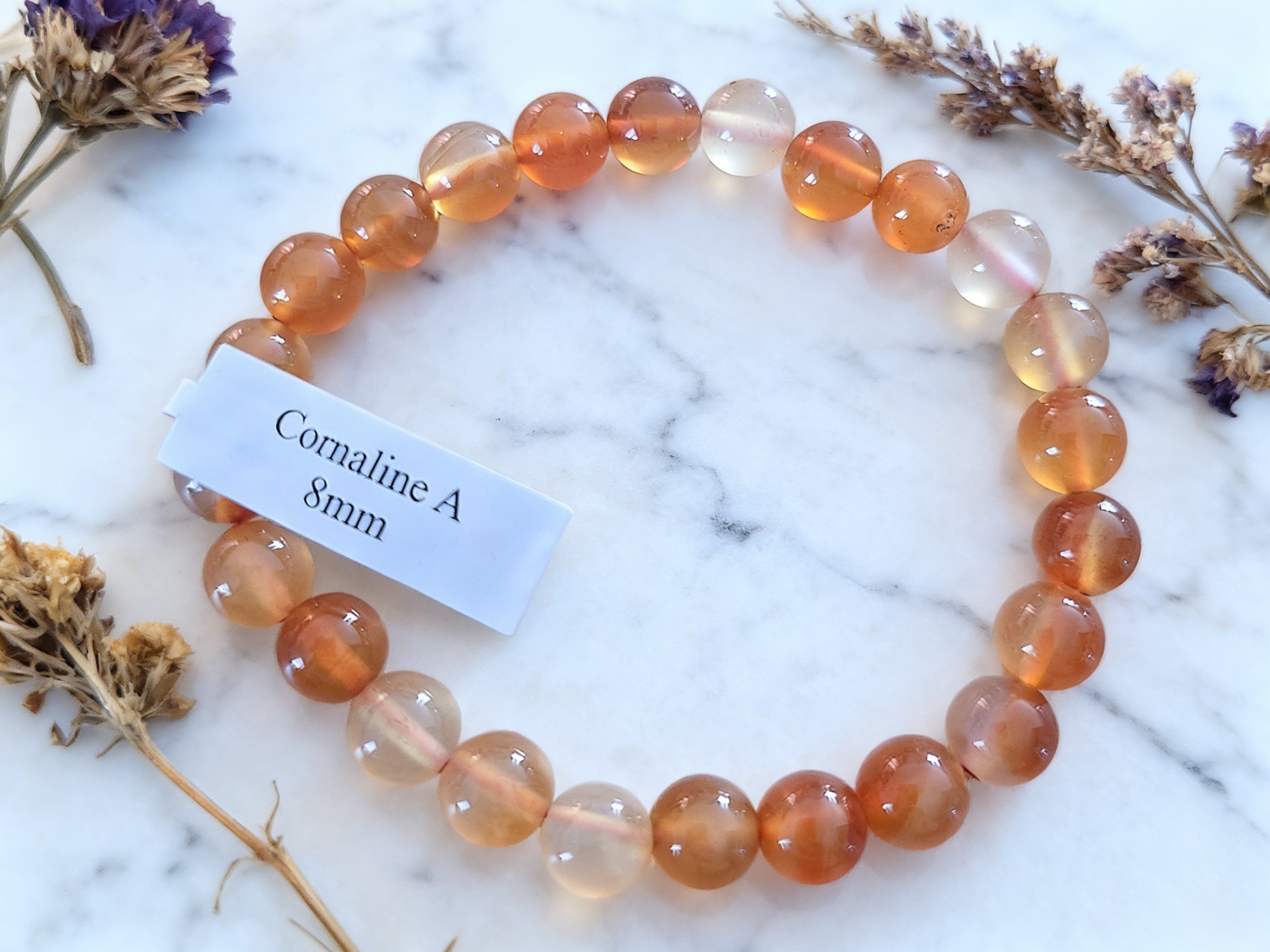 Bracelet 8mm Cornaline – Vitalité & Motivation (pierre naturelle)
