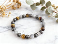 Bracelet Labradorite, Œil de tigre et Hématite - clarté,  confiance & protection