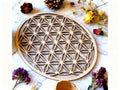 Plaque bois fleur de vie 10cm