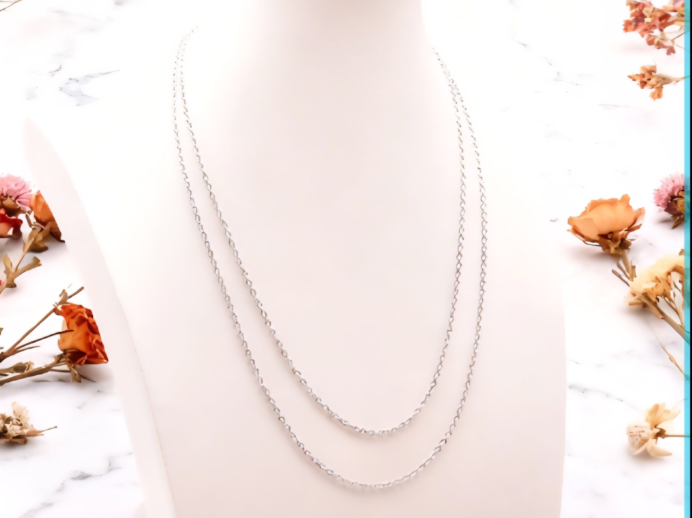 Chaîne argent 50cm acier inoxydable 304