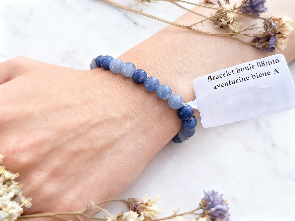 Bracelet 8 mm Aventurine bleue Apaisement & Communication