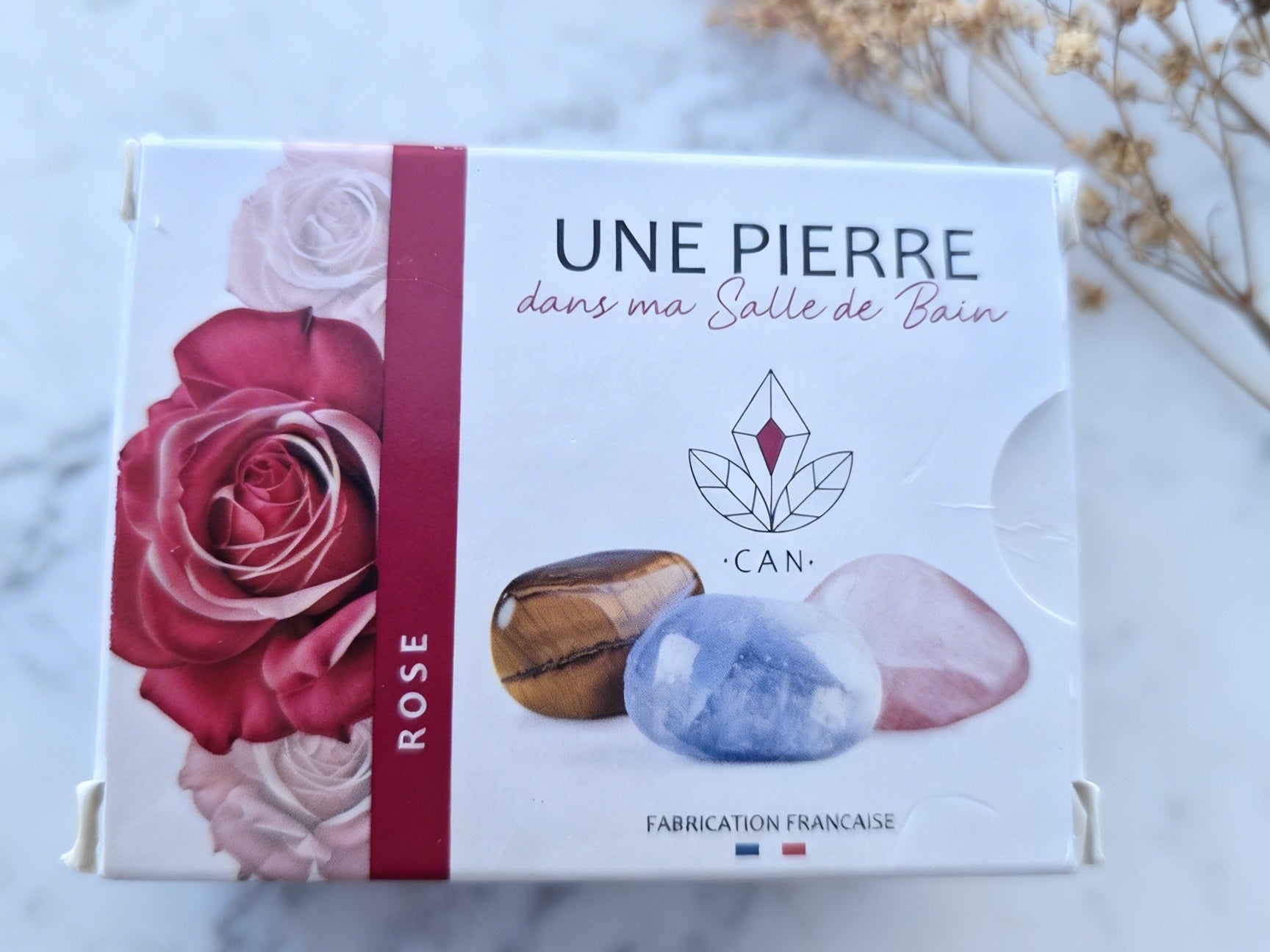 Savon Rose avec pierre naturelle