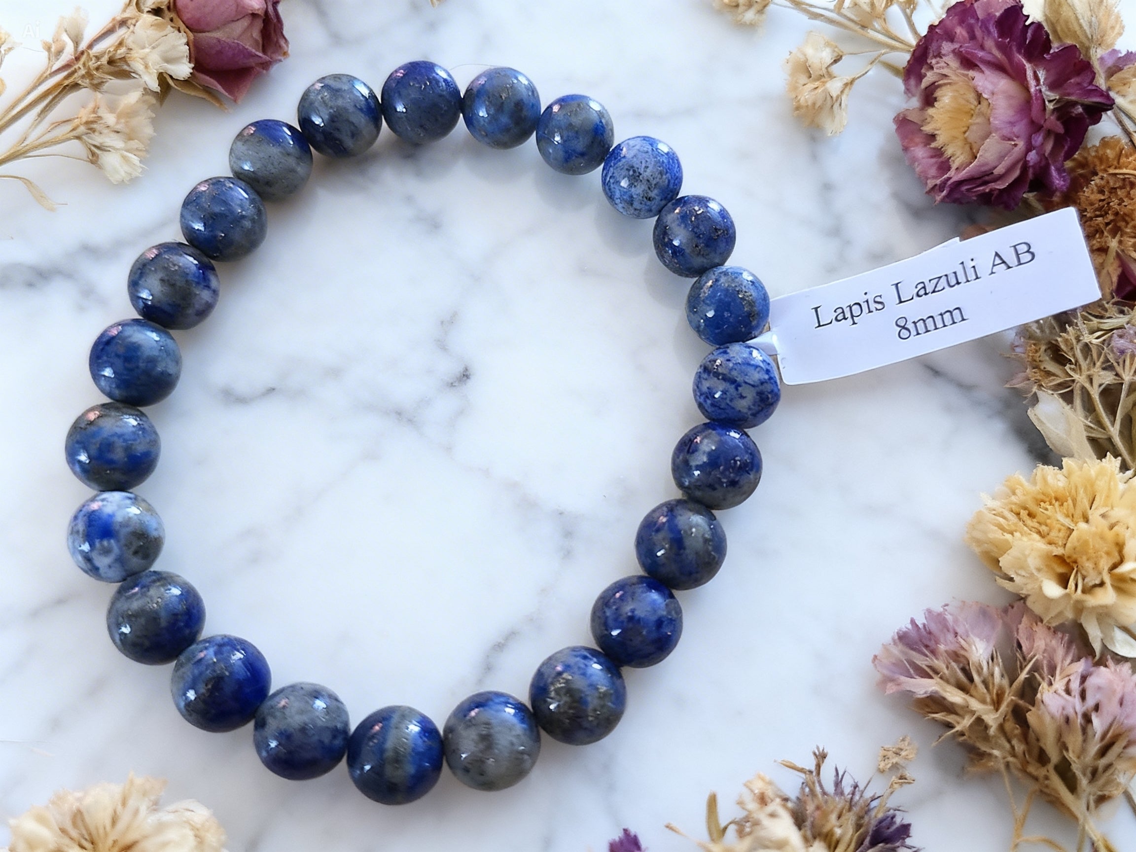 Bracelet 8mm Lapis Lazuli – Intuition & Expression (pierre naturelle)