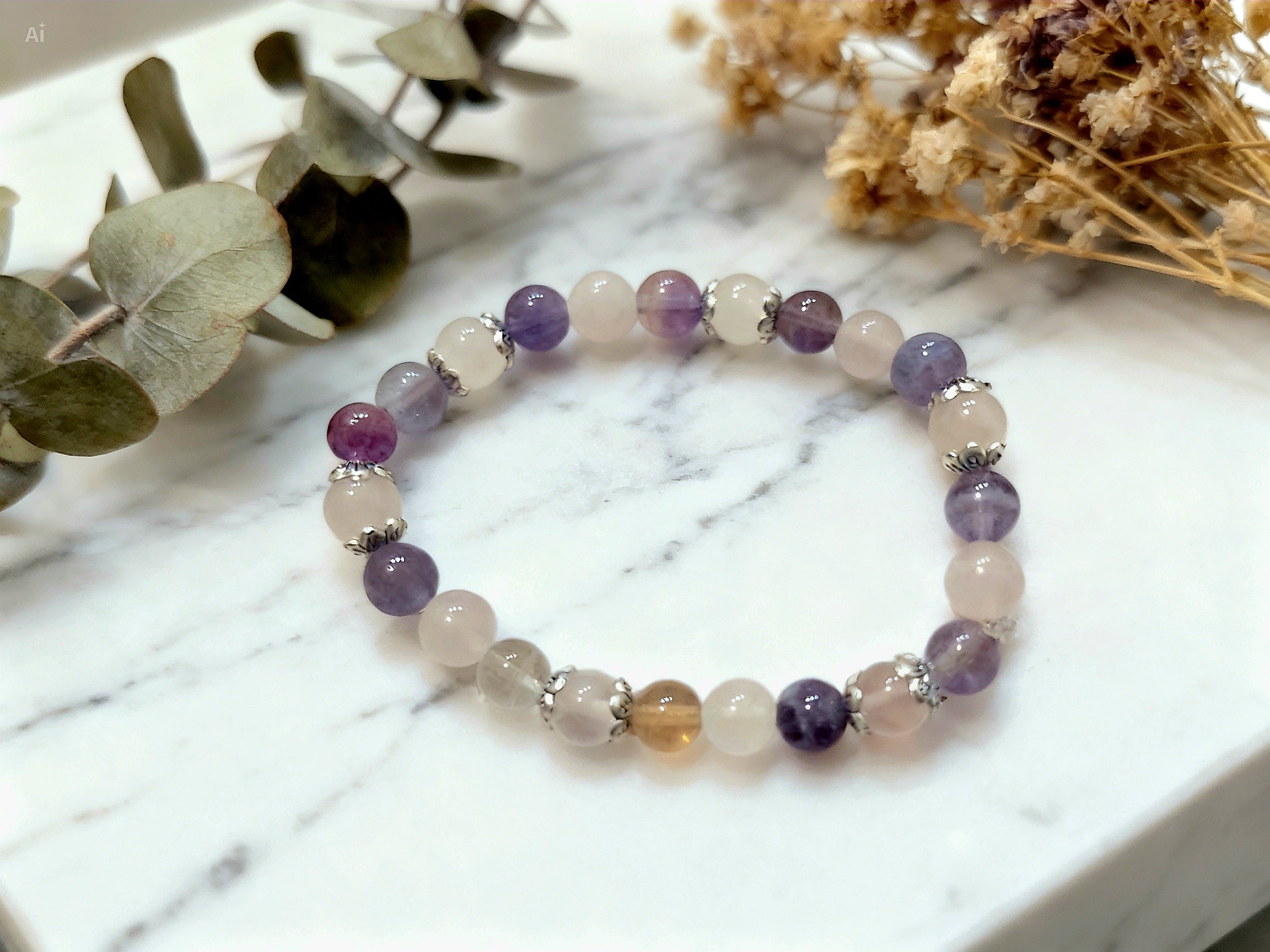 Bracelet personnalisé en pierres naturelles 8mm — Créé selon votre intention